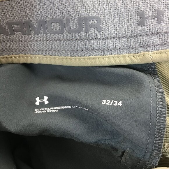 UNDER ARMOUR UA MATCH PLAY PANTS KHAKI ATHLETIC GOLF PANTS MENS 32/34 - Picture 4 of 4